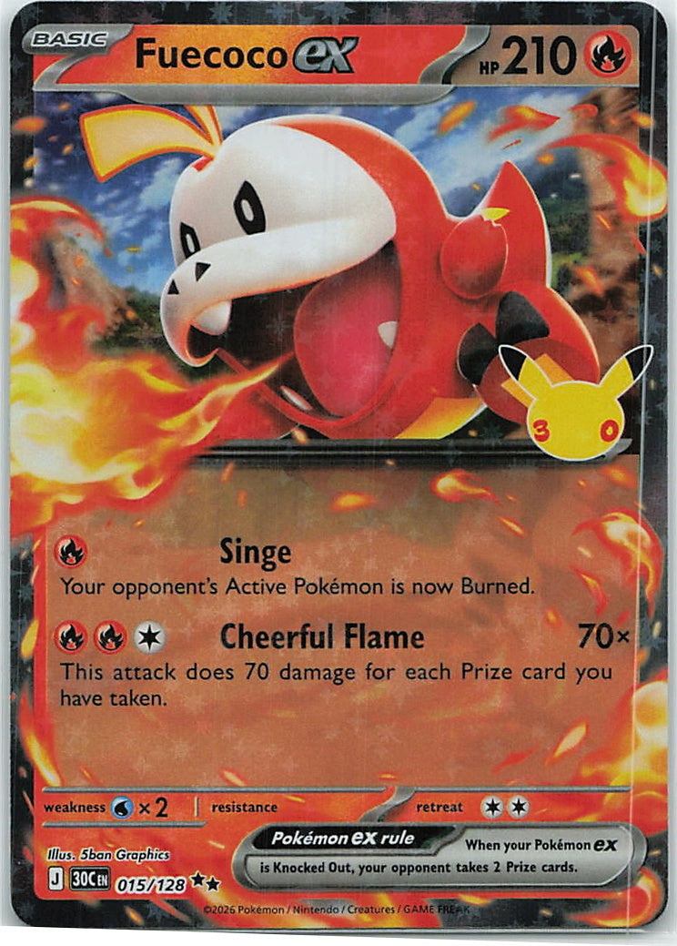 Fuecoco ex (30th Celebration) 15/128 [Near Mint]